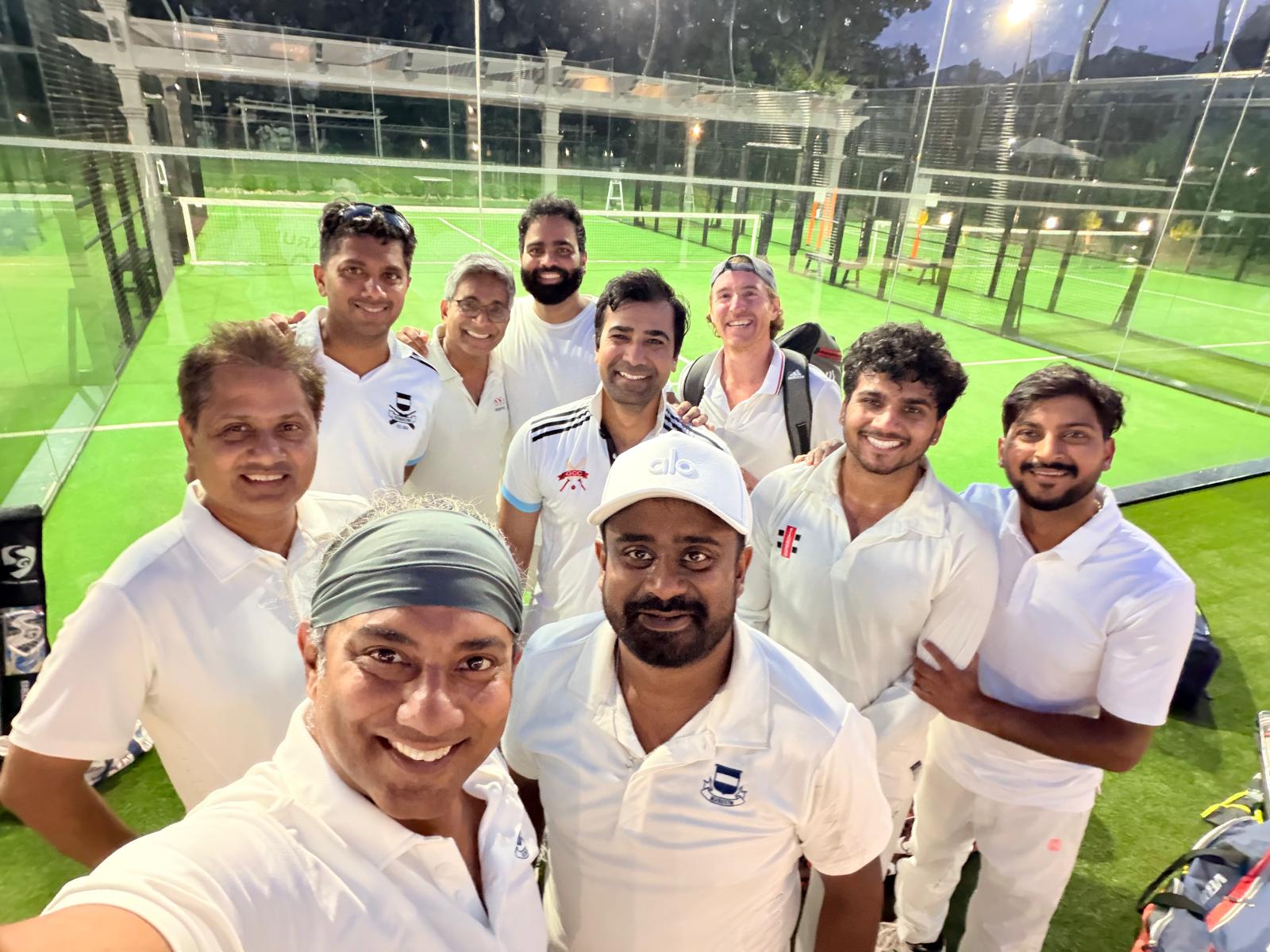 GCC teammates together after an evening cricket session